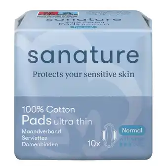 Kruidvat Sanature 100% Katoenen Normal Maandverband aanbieding