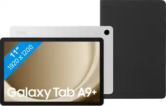 Coolblue Samsung Galaxy Tab A9 Plus 11 inch 128GB Wifi Zilver + BlueBuilt Book Case Zwart aanbieding