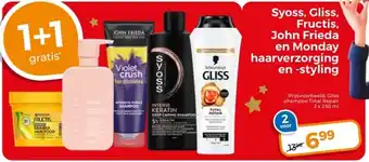 Syoss, Gliss, Fructis, John Frieda en Monday haarverzorging en styling