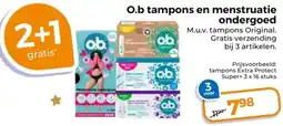 Trekpleister O.b tampons en menstruatie ondergoed aanbieding
