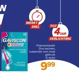 Trekpleister Gaviscon Duo sachets, suspensie voor oraal gebruik 12 stuks aanbieding