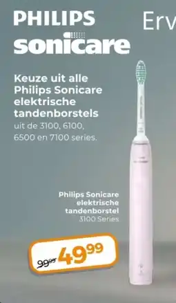 Trekpleister Philips Sonicare elektrische tandenborstel 3100 Series aanbieding