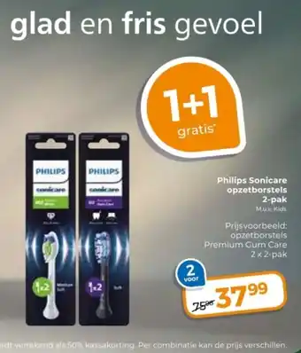 Trekpleister Philips Sonicare opzetborstels 2-pak aanbieding
