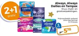 Trekpleister Always, Always Dailies en Tampax aanbieding