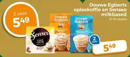Trekpleister Douwe Egberts oploskoffie en Senseo milkbased aanbieding