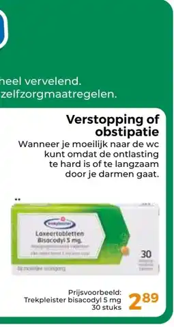 Trekpleister Verstopping of obstipatie aanbieding