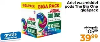 Trekpleister Ariel wasmiddel pods The Big One gigapack aanbieding