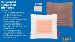 Trekpleister Verwarmd sierkussen rib fleece aanbieding