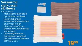 Trekpleister Verwarmd sierkussen rib fleece aanbieding