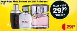 Kruidvat Hugo Boss Man, Femme en Just Different aanbieding