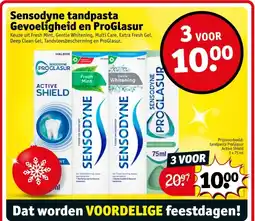 Kruidvat Sensodyne tandpasta Gevoeligheid en ProGlasur aanbieding
