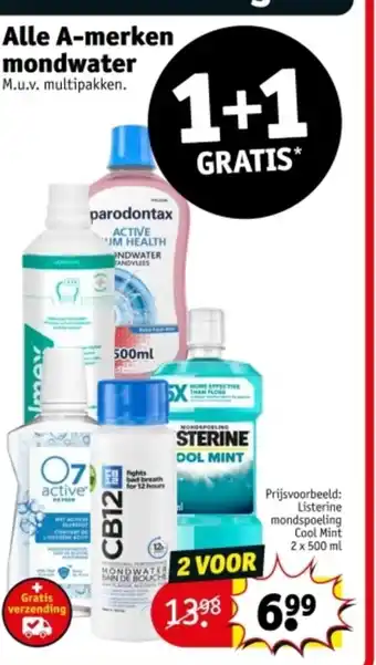 Kruidvat Alle A merken mondwater aanbieding