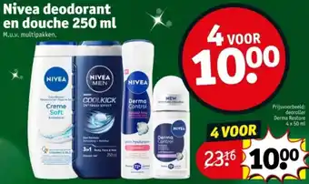 Kruidvat Nivea deodorant en douche aanbieding