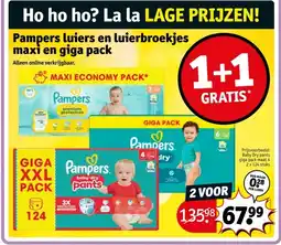 Kruidvat Pampers luiers en luierbroekjes maxi en giga pack aanbieding