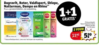Kruidvat Dagravit, Roter, Valdispert, Shiepz, Natterman, Dampo en Rhino aanbieding