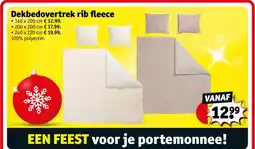 Kruidvat Dekbedovertrek rib fleece aanbieding