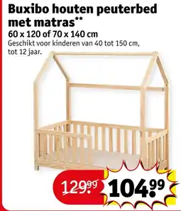 Kruidvat Buxibo houten peuterbed met matras aanbieding