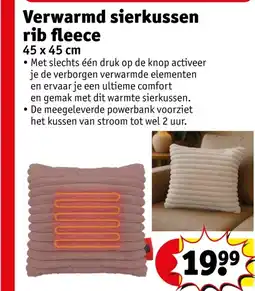 Kruidvat Verwarmd sierkussen rib fleece aanbieding