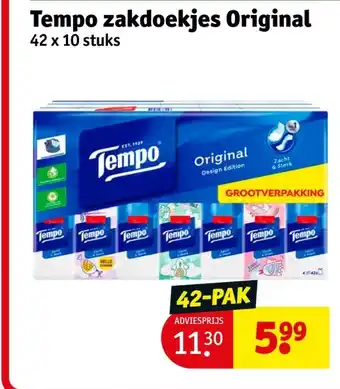 Kruidvat Tempo zakdoekjes Original aanbieding
