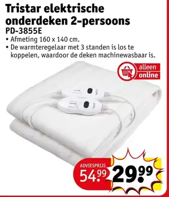 Kruidvat Tristar elektrische onderdeken 2-persoons aanbieding