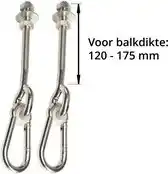 Bol.com 2 stuks B-Play Schommelhaken met Karabijnhaak M12 190 mm aanbieding