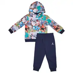Foot Locker Jordan Brooklyn Aop Trainingspakken Baby - Blauw - Maat 80 - 86 CM - Katoen Fleece aanbieding