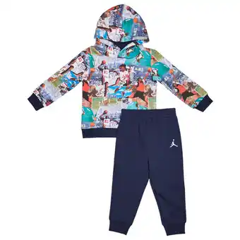 Foot Locker Jordan Brooklyn Aop Trainingspakken Baby - Blauw - Maat 80 - 86 CM - Katoen Fleece aanbieding