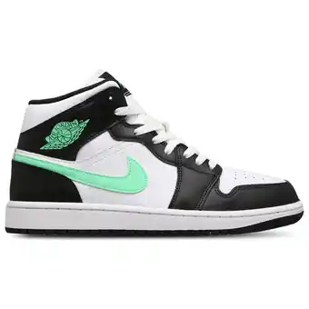 Foot Locker Jordan 1 Mid Sneakers Heren - Wit - Maat 43 - Leer, Synthetisch aanbieding