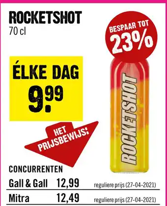 Dirck 3 Rocketshot 70 cl aanbieding