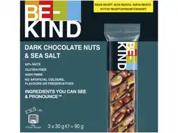 Hoogvliet Be kind Notenreep Glutenvrij - Pure Chocolade, Noten & Zeezout aanbieding