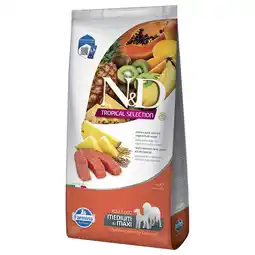 Zooplus 10kg N&D Dog Tropical Selection Adult Medium/Maxi met zalm droog hondenvoer aanbieding