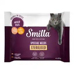 Zooplus Smilla Sterilised Hapjes met Groenten 12 x 85 g - Probiermix (4 x 85 g) aanbieding