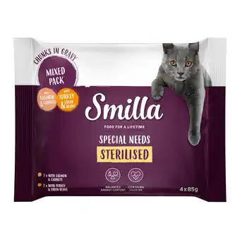Zooplus Smilla Sterilised Hapjes met Groenten 12 x 85 g - Probiermix (4 x 85 g) aanbieding