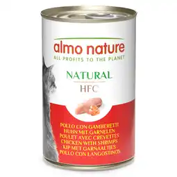 Zooplus 12 + 6 gratis! Almo Nature HFC Natural natvoer voor katten 18 x 140 g - Kip met Garnalen aanbieding