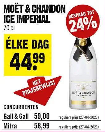 Dirck 3 Moët & chandon ice imperial 70 cl aanbieding