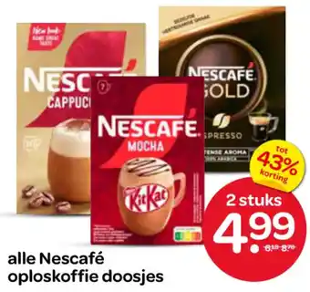 Spar Alle Nescafé oploskoffie doosjes aanbieding