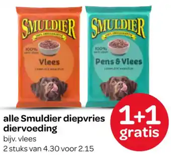 Spar Alle Smuldier diepvries diervoeding aanbieding