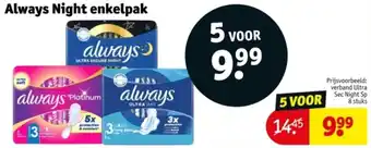 Kruidvat Always Night enkelpak aanbieding