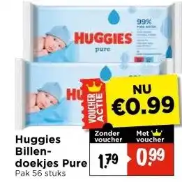 Vomar Voordeelmarkt Huggies Billendoekjes Pure aanbieding