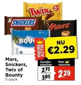Vomar Voordeelmarkt Mars, Snickers, Twix of Bounty aanbieding