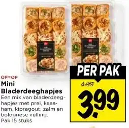 Vomar Voordeelmarkt Mini Bladerdeeghapjes aanbieding