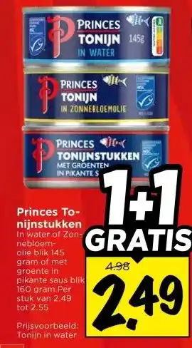 Vomar Voordeelmarkt Princes Tonijnstukken aanbieding