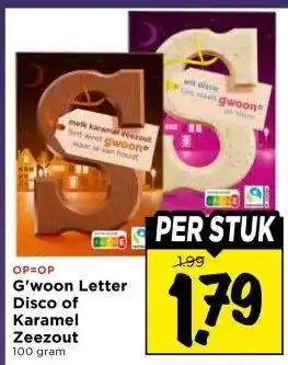 Vomar Voordeelmarkt G'woon Letter Disco of Karamel Zeezout aanbieding