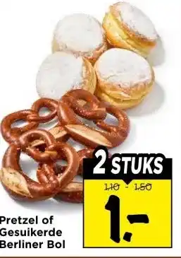 Vomar Voordeelmarkt Pretzel of Gesuikerde Berliner Bol aanbieding