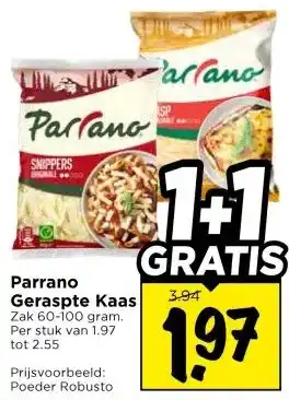 Vomar Voordeelmarkt Parrano Geraspte Kaas aanbieding