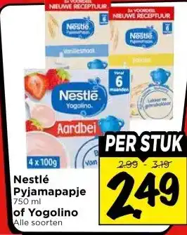 Vomar Voordeelmarkt Nestlé Pyjamapapje of Yogolino aanbieding