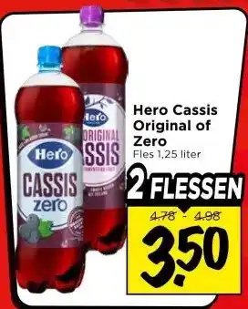 Vomar Voordeelmarkt Hero Cassis Original of Zero aanbieding