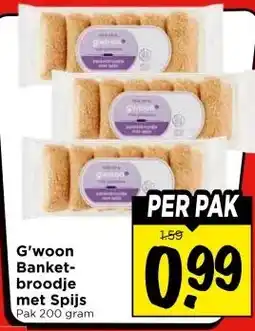 Vomar Voordeelmarkt G'woon Banket- broodje met Spijs aanbieding