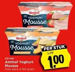 Vomar Voordeelmarkt Almhof Yoghurt Mousse aanbieding