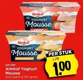 Vomar Voordeelmarkt Almhof Yoghurt Mousse aanbieding